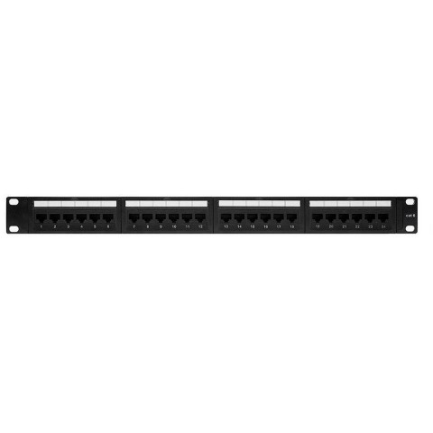 Patch Panel 1U x 24 puertos CAT6 UTP con pasah. trasero