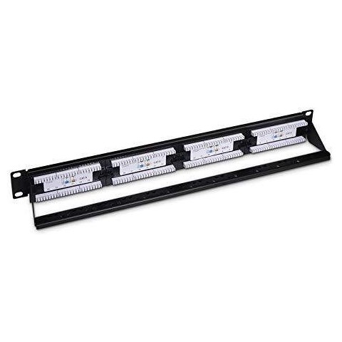 Patch Panel 1U x 24 puertos CAT6 UTP con pasah. trasero