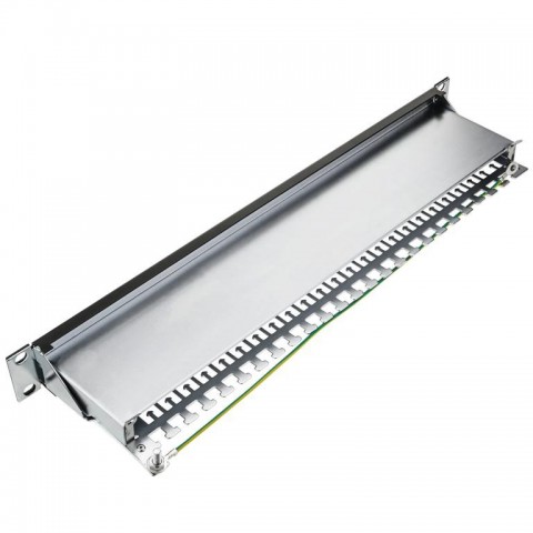 Patch Panel 1U x 24 puertos CAT6A FTP Negro