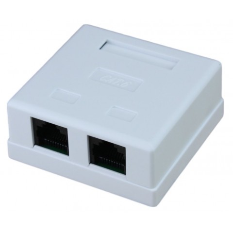 Roseta Superficie sal. Lateral CON 2 RJ-45 CAT6 UTP tipo 110