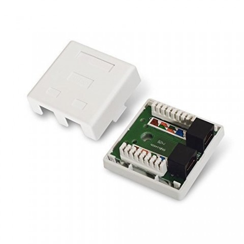 Roseta Superficie sal. Lateral CON 2 RJ-45 CAT6 UTP tipo 110