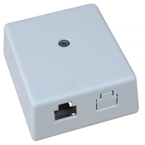 Roseta Sup. S.Lateral para 2RJ45 Keystone (Blanca/4)