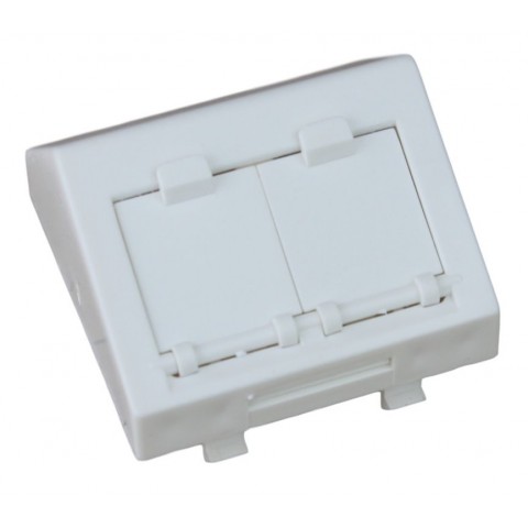 Mod  Inclinado 45º  45x45 CON VENTANA 2RJ-45 Keyst