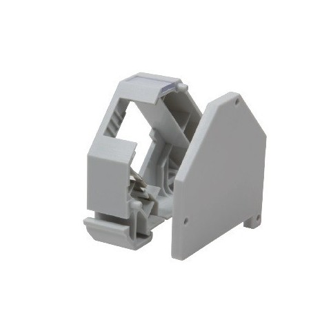 Adaptador de Carril DIN plastico para 1 RJ45 Keystone + Tapa lateral