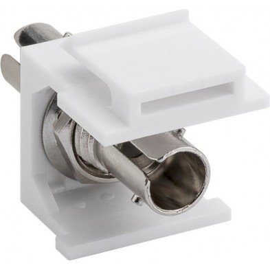 Adaptador Keystone CON adaptador ST H-H Simplex. Blanca