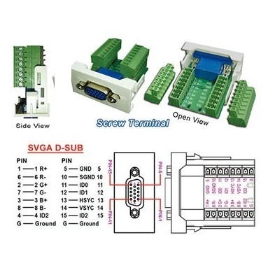 Modulo 45x22 5 con conect  VGA-H  15V   Bl-Beige /