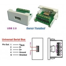 Modulo 45x22 5 con USB 2 0 Hembra Tipo A  Bl-Beige