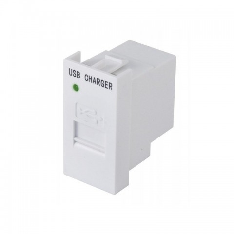 Modulo 45x22 5 con Cargador USB-A  5V/1A   Blanco 