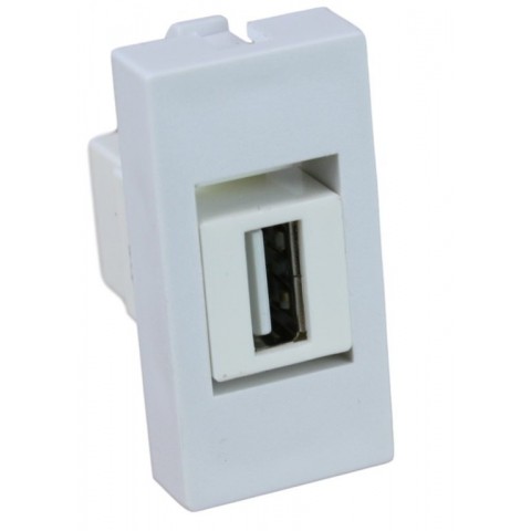Modulo 45x22,5 HEMBRA-HEMBRA con USB 2.0 Hembra Tipo A. Blanco /4:
