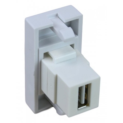Modulo 45x22,5 HEMBRA-HEMBRA con USB 2.0 Hembra Tipo A. Blanco /4: