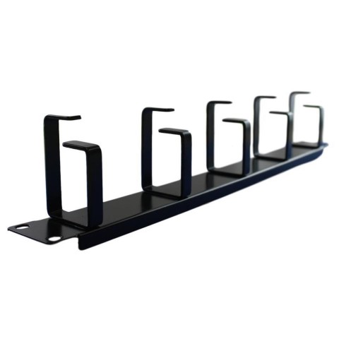 Pasahilos 19" x 1U x 5 Ganchos Metal. Alt. 70mm (Negro)