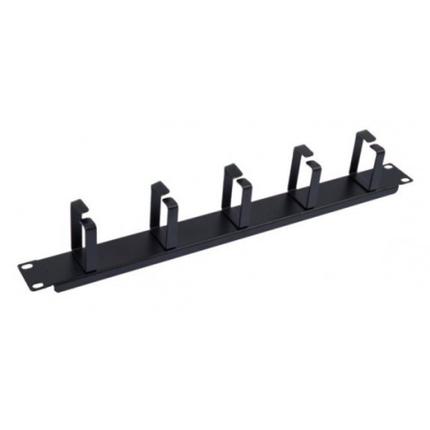 Pasahilos 19" x 1U x 5 Ganchos Metal. Alt. 70mm (Negro)