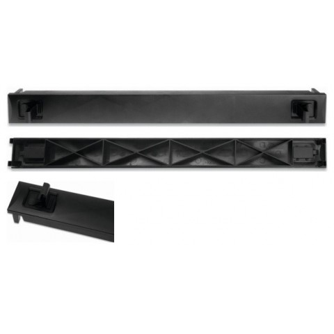 Panel Plastico 19" x 1U Ciego Negro (9005). Montaje CLIP sin tornilleria