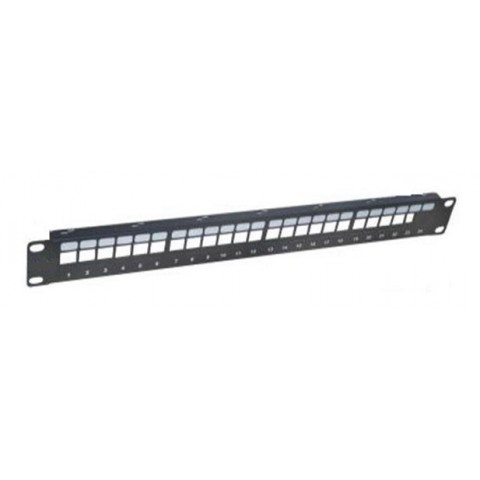 Panel 19  x 1U para 24 conectores KEYSTONE  Negro