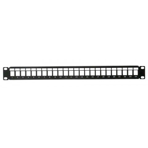 Panel 19" x 1U VACIO 24 Keystone con Pasahilos Trasero