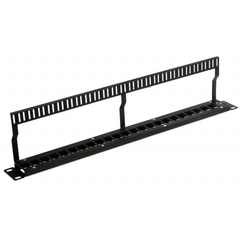 Panel 19" x 1U VACIO 24 Keystone con Pasahilos Trasero