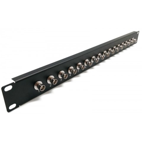 Panel 19" x 1U con16 BNC Hembra - Hembra Negro