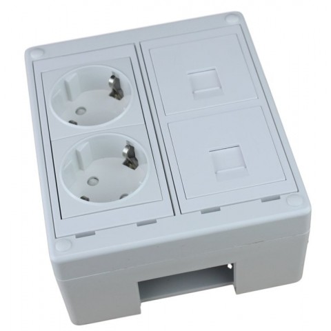 Caja de mecanismos de 2 elementos  Blco/4 