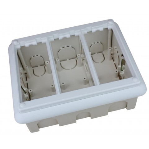 Cubeta Empotrar PARED/PLADUR de 3 elementos +M. Superf. +M. Emb. Blco/4