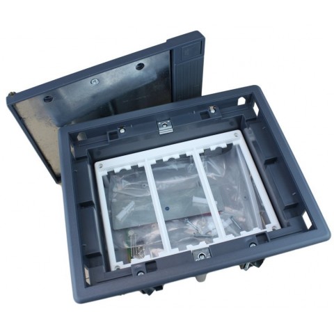 Caja de F. SUELO Prof. 92-128mm de 3 Elementos, Incluye Marco Adapt. (Blanco/4)