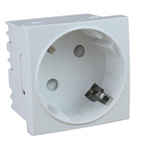 Schuko de 45x45 45º con protección  BLANCO /4 