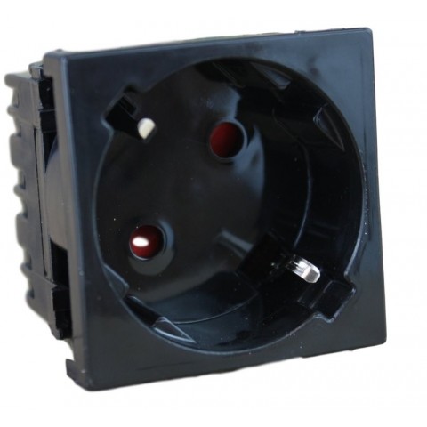 Schuko de 45x45 45º con protección NEGRO