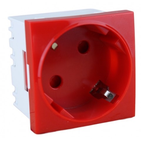 Schuko de 45x45 45º con protección  ROJO 
