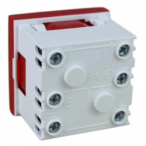 Schuko de 45x45 45º con protección  ROJO 