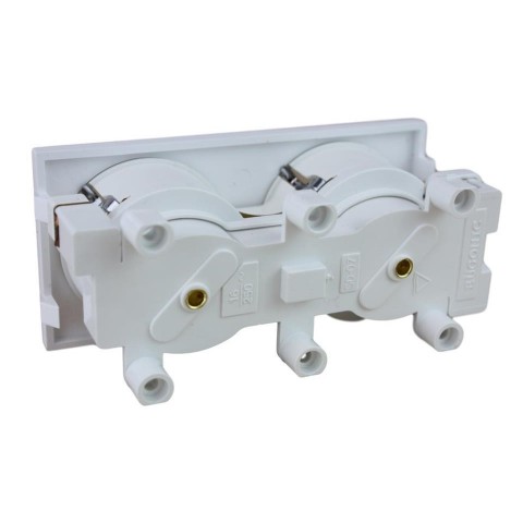 Schuko doble CON piloto para CAJA mecanismos  BLAN