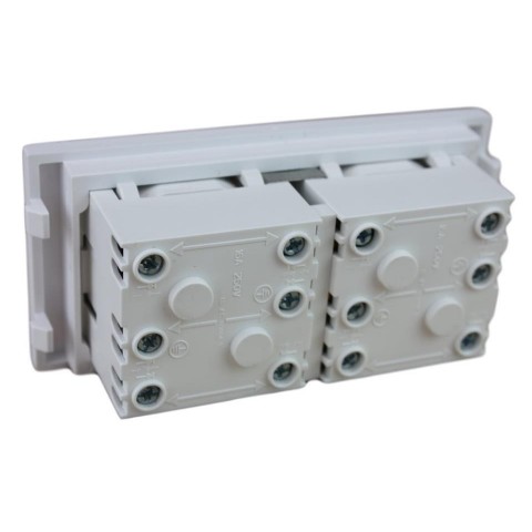 Schuko doble sin piloto para CAJA mecanismos (BLANCO/4)