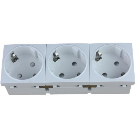 Schuko TRIPLE con protección para PERFIL PLUS   BL