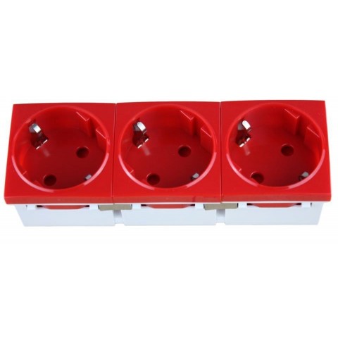 Schuko TRIPLE con proteccion para PERFIL PLUS   RO