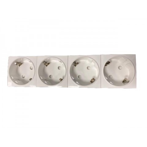 Schuko CUADRUPLE con proteccion para PERFIL PLUS 
