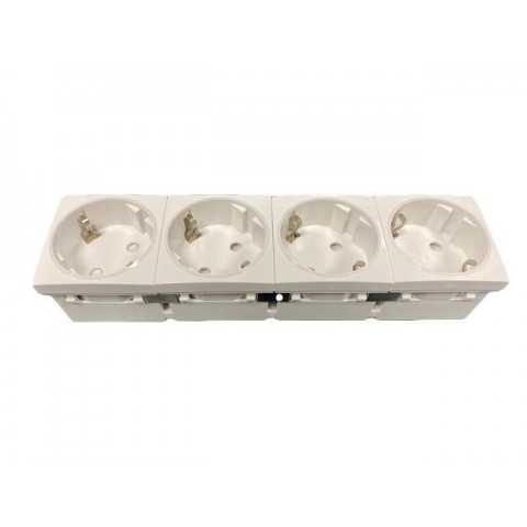 Schuko CUADRUPLE con proteccion para PERFIL PLUS 