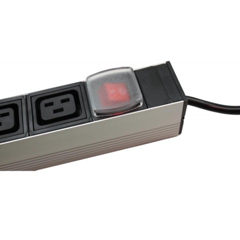 Regleta 19"x1Ux 8 tomas IEC C13 + 3 tomas IEC C19 CON interruptor y toma shucko macho
