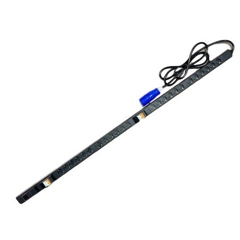 Regletero V. 1U x 24 shuckos+2 Magneto(16A)+ Amperimetro Dig.(32A). Cable RVV 3x4mm2 de 3 metros CETAC 32A