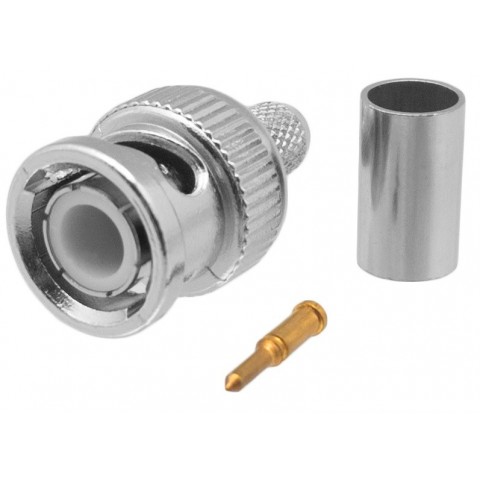 Conector BNC RG-59 75 Ohm Macho Aereo para crimpar