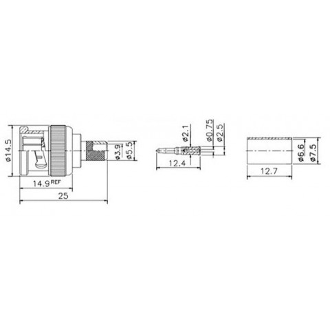 Conector BNC RG-59 75 Ohm Macho Aereo para crimpar