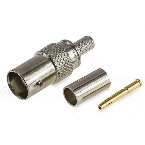 Conector BNC RG-59 75 Ohm Hembra Aerea para crimpa