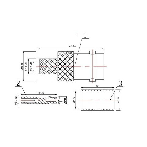 Conector BNC RG-59 75 Ohm Hembra Aerea para crimpa
