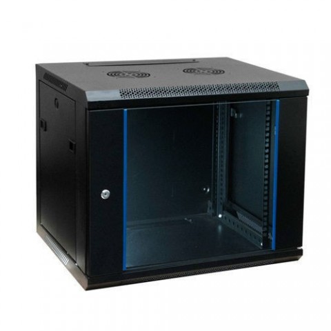 RACK Mural de 19" x 9U x 600. Laterales desmontables. Color Negro