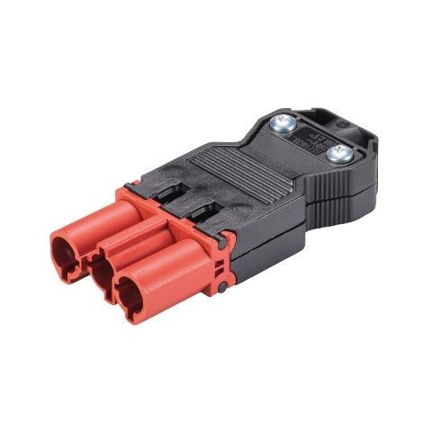Conector Wieland Macho AEREA de tornillo ROJO con 