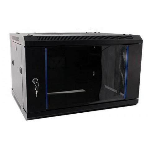 RACK Mural de 19" x 6U x 450. Laterales desmontables. Color Negro