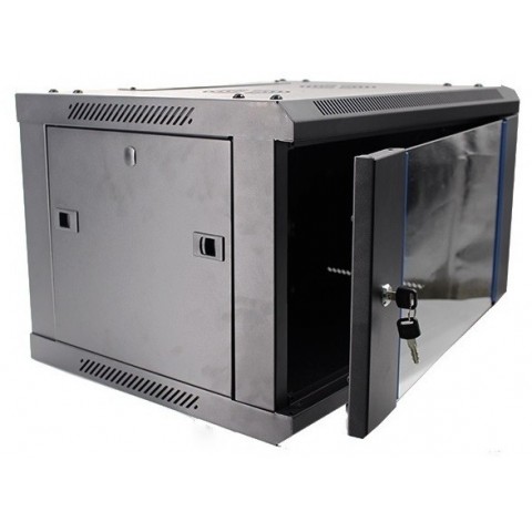 RACK Mural de 19" x 6U x 450. Laterales desmontables. Color Negro