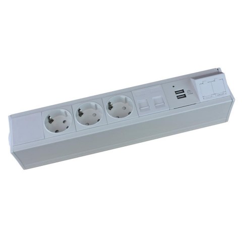 Perfil PLUS BLANCO para 6 mecanismos de 45x45 útiles