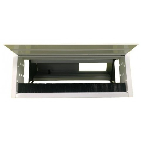 Perfil de empotrar en mesa CON TAPA BLANCO para 7 MEC de 45x45 útiles