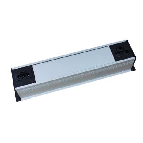 Perfil para empotrar en mesa SIN TAPA de 5 mecanismos de 45x45 útiles