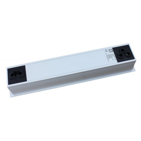 Perfil de empotrar en mesa SIN TAPA BLANCO de 6 mecanismos de 45x45