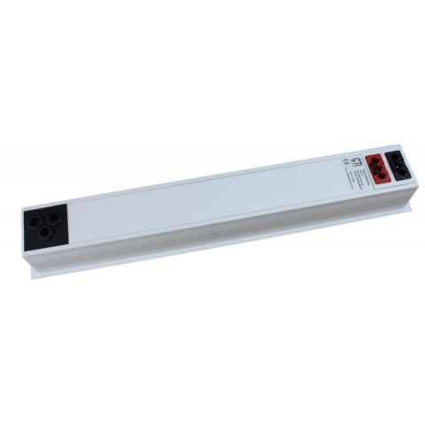 Perfil de empotrar en mesa SIN TAPA BLANCO de 8 mecanismos de 45x45