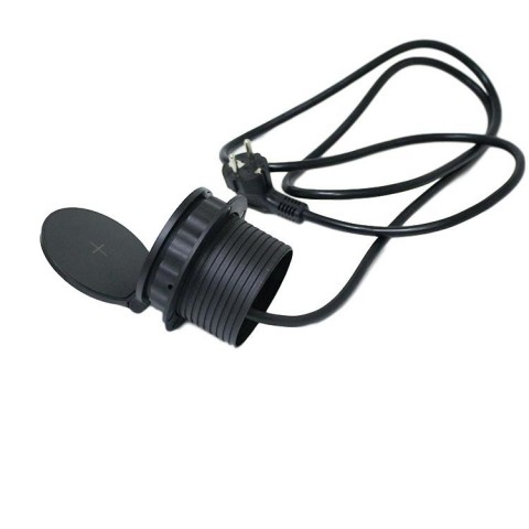 Perfil CIRCULAR Negro para empotrar en mesa con Ca